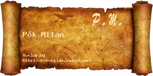 Pók Milán névjegykártya